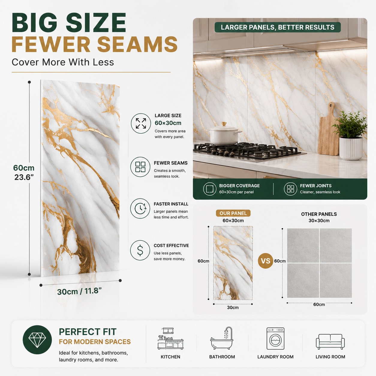 LCC IXPE Peel & Stick Wall Panels-Luxury Gold Vein Marble